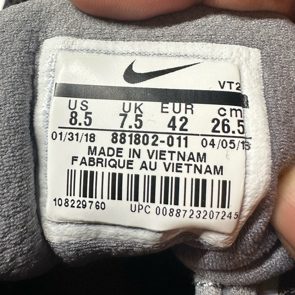 Nike Flex Experience RN 6 Mens Size 8.5 Shoes Gray Red Sneakers - Picture 8 of 8